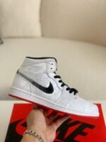 clot x Air Jordan Aj1 Mid "Fearless" White Silk Sneaker - Image 3