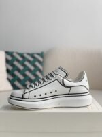 Alexander McQueen MQ White hand-painted Sneakers - Image 4