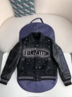 Louis Vuitton FW23 lettered beadedembroidered leather jacket