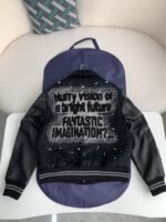 Louis Vuitton FW23 lettered beadedembroidered leather jacket - Image 3