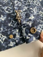 Louis Vuitton Classic Logo printed all over patchworkdenim jacket - Image 6