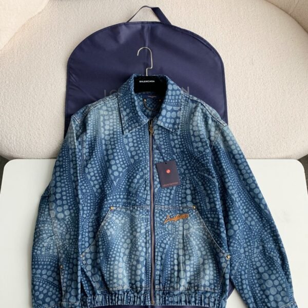 Louis Vuitton Classic Logo printed all over patchworkdenim jacket