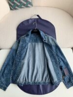 Louis Vuitton Classic Logo printed all over patchworkdenim jacket - Image 4