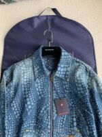 Louis Vuitton Classic Logo printed all over patchworkdenim jacket - Image 3