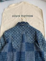 Louis Vuitton Classic Logo printed all over patchworkdenim jacket - Image 6