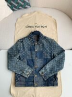 Louis Vuitton Classic Logo printed all over patchworkdenim jacket