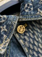Louis Vuitton Classic Logo printed all over patchworkdenim jacket - Image 11