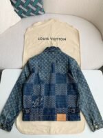 Louis Vuitton Classic Logo printed all over patchworkdenim jacket - Image 4