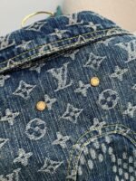 Louis Vuitton Classic Logo printed all over patchworkdenim jacket - Image 13