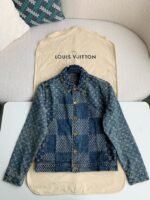 Louis Vuitton Classic Logo printed all over patchworkdenim jacket - Image 2