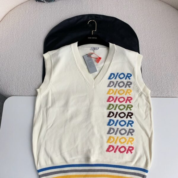 Dior Monochrome striped knitted waistcoat