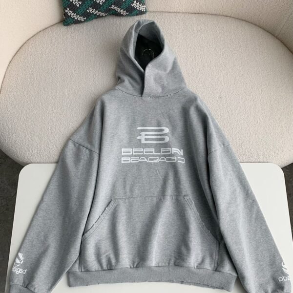 Balenciaga logo print sports hooded sweatshirt