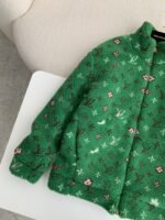 Louis Vuitton Jacquard vertical collarzipper fleece jackethooded jacket - Image 5