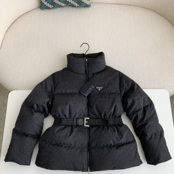 Prada logo stand collar down jacket