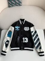 OFF-WHITE xAc Milan FW22 Collaborative  Colorblock Baseball Jacket