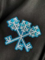 OFF-WHITE xAc Milan FW22 Collaborative  Colorblock Baseball Jacket - Image 15