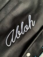 OFF-WHITE xAc Milan FW22 Collaborative  Colorblock Baseball Jacket - Image 11