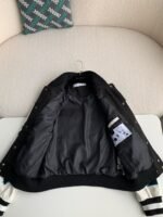 OFF-WHITE xAc Milan FW22 Collaborative  Colorblock Baseball Jacket - Image 2