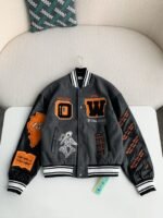 OFF-WHITE FW21 Alphabet pattern Baseball uniform