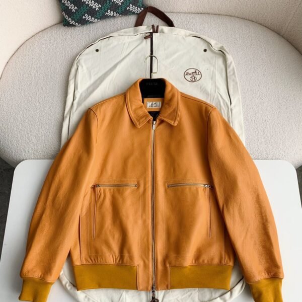 Hermès Collector's style jacket in pebbled lambskin