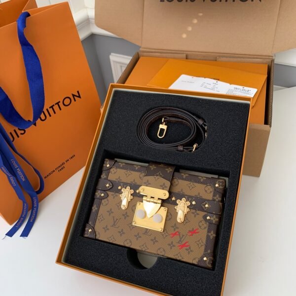 Louis Vuitton Petite Malle Brown monogram reverseM44154，Size:19*15*5cm