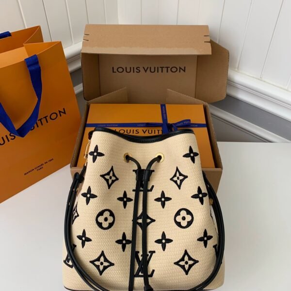 Louis Vuitton's New Lafite Cotton Embroidery NÃONO ÉBucket Bag M23080Size:26*26*17.5cm