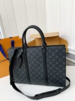 Louis Vuitton's new Sac Plat Horizontal Zippé men'sblack flower briefcase M45165Size: 31*39*8.5cm - Image 10
