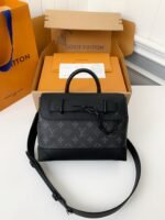 Louis Vuitton's new Sac Plat Horizontal Zippé men'sblack flower briefcase M45165Size: 25*19*8cm