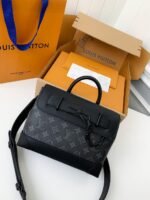 Louis Vuitton's new Sac Plat Horizontal Zippé men'sblack flower briefcase M45165Size: 25*19*8cm - Image 2