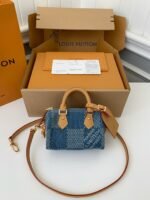 Louis Vuitton The new SPEEDY 18bandoulière tannin denim handbag N40682 Size:18*12*10cm