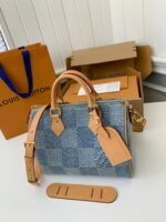 Louis Vuitton The new SPEEDY 25bandoulière tannin denim handbag N40700 Size:25*15*15cm - Image 5