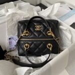 Chanel 23A Premium Handmade Sheepskin PortableLunch Box Bag AS4201, Top QualitySize: 17*21*5.5cm