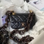 Chanel 23A Dakar Advanced Handicraft WorkshopPeach Wood Limited CF Mini AS4165, Top QualitySize: 11*18*7cm - Image 5