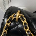 Chanel 23A Advanced Handicraft Shop Series BlackGold Leather Chain Piercing Bag AP3373, Top Quality  Size:11.5*26*4cm - Image 3