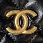 Chanel 23A Advanced Handicraft Shop Series BlackGold Leather Chain Piercing Bag AP3373, Top Quality  Size:11.5*26*4cm - Image 4