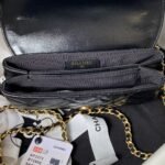 Chanel 23A Advanced Handicraft Shop Series BlackGold Leather Chain Piercing Bag AP3373, Top Quality  Size:11.5*26*4cm - Image 5