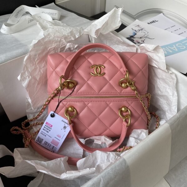 Chanel 23A Premium Handmade Sheepskin PortableLunch Box Bag AS4201, Top QualitySize: 17*21*5.5cm