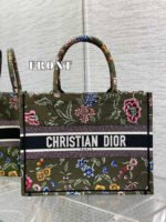 Dior【Military Green Bauhinia】【Medium】 Embroidered Shopping Bag - Image 2