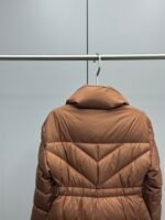 Moncler mouthed Brou 2024 autumn and winter women's belt matte waist cinched mid length down jacket jacket - Image 3