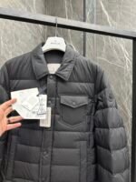 Moncler leather label light business lapel men's down shirt style jacket - Image 8