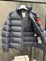 MMoncler Solayan uomo tricolore rifinito corto piumino giacca giacca - Image 4