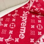Louis Vuitton LV ×Supreme joint pink wool scarf Size: 30*180cm - Image 8