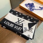 Louis Vuitton high-end Black 100% cashmere knitted scarf Size: 30*180cm - Image 7