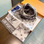 Louis Vuitton high-end grey 100% cashmere knitted scarf Size: 30*180cm