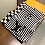 Louis Vuitton Black Striped Cashmere Scarf Size: 30*180cm - Image 7