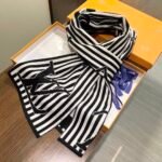 Louis Vuitton Black Striped Cashmere Scarf Size: 30*180cm - Image 3