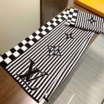 Louis Vuitton Black Striped Cashmere Scarf Size: 30*180cm - Image 6