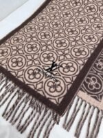 Louis Vuitton 100% lambskin double-sided jacquard brown scarf Size: 35*200cm - Image 6