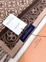 Louis Vuitton 100% lambskin double-sided jacquard brown scarf Size: 35*200cm - Image 5