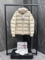 Moncler Maya laminated leather logo Classic Short Down